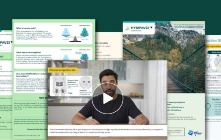 Image showcasing all patient materials of HYMPAVZI available.